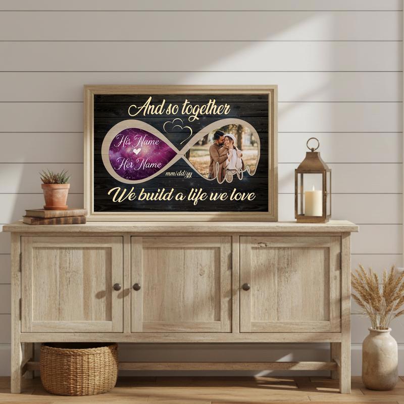 Romantic Star Map & Photo Couple Canvas - Valentine's Day Gift