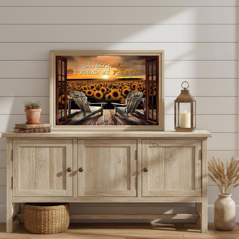 Love Blooms, Found My Forever Sunflower Canvas Gift
