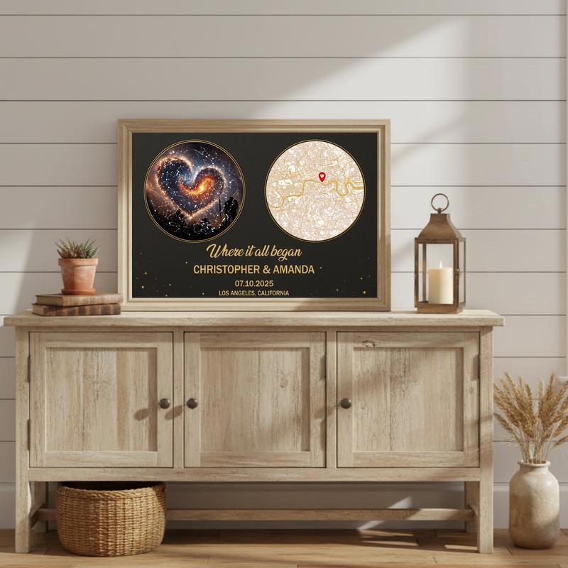 The Map Of Where Our Story Began - Custom First Date Canvas