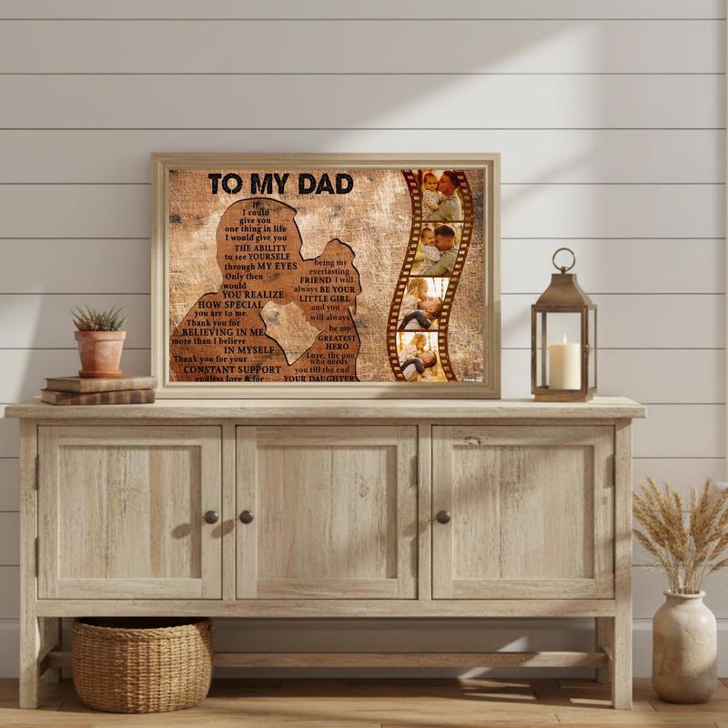 Daughter's Forever Love Dad's Custom Photo Canvas Gift