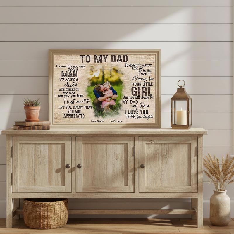 A Daughter's Heart Custom Dad Canvas Gift Keepsake