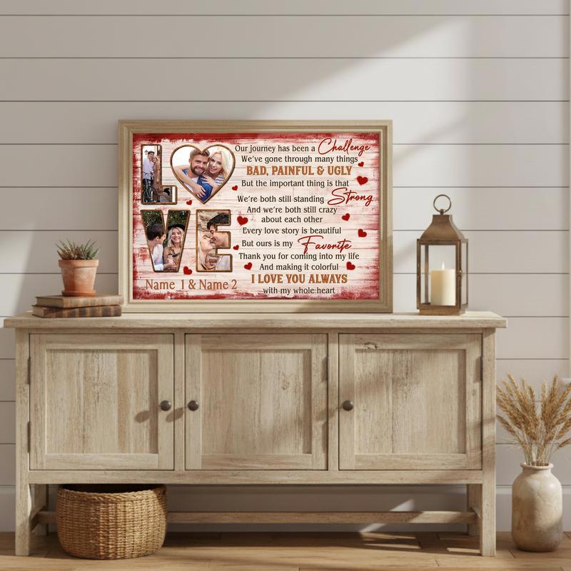 Valentine’s Day Gift Ideas - Custom Couple Photo Collage Canvas Canvas