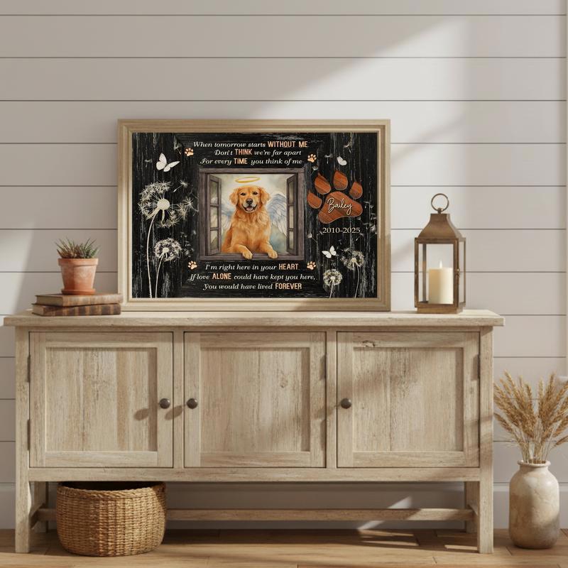 Your Dog's Loving Memory Rustic Photo Frame Canvas