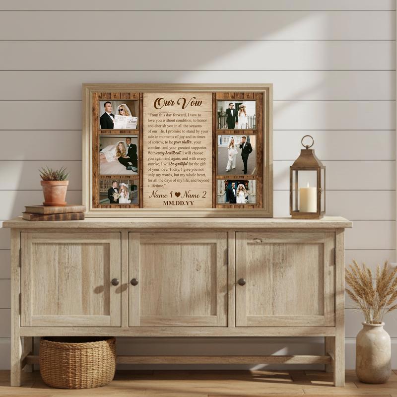Your Sacred Wedding Vows Custom Photo Memory Canvas