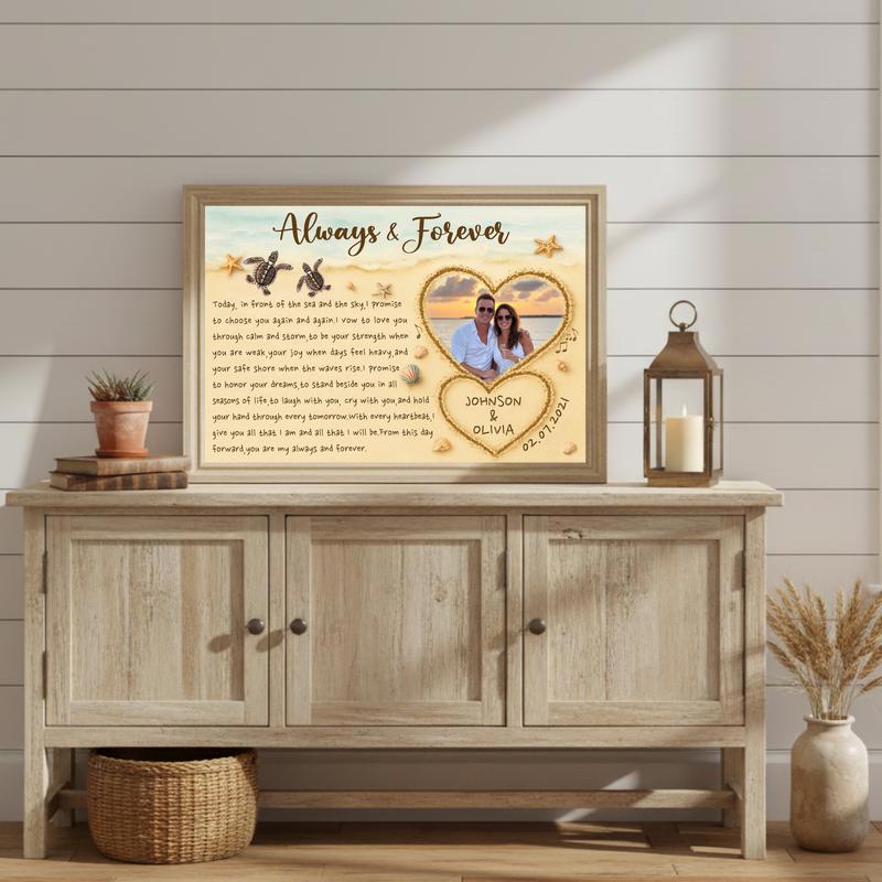 Your Sand & Sea Story - Personalized Wedding Keepsake Canvas