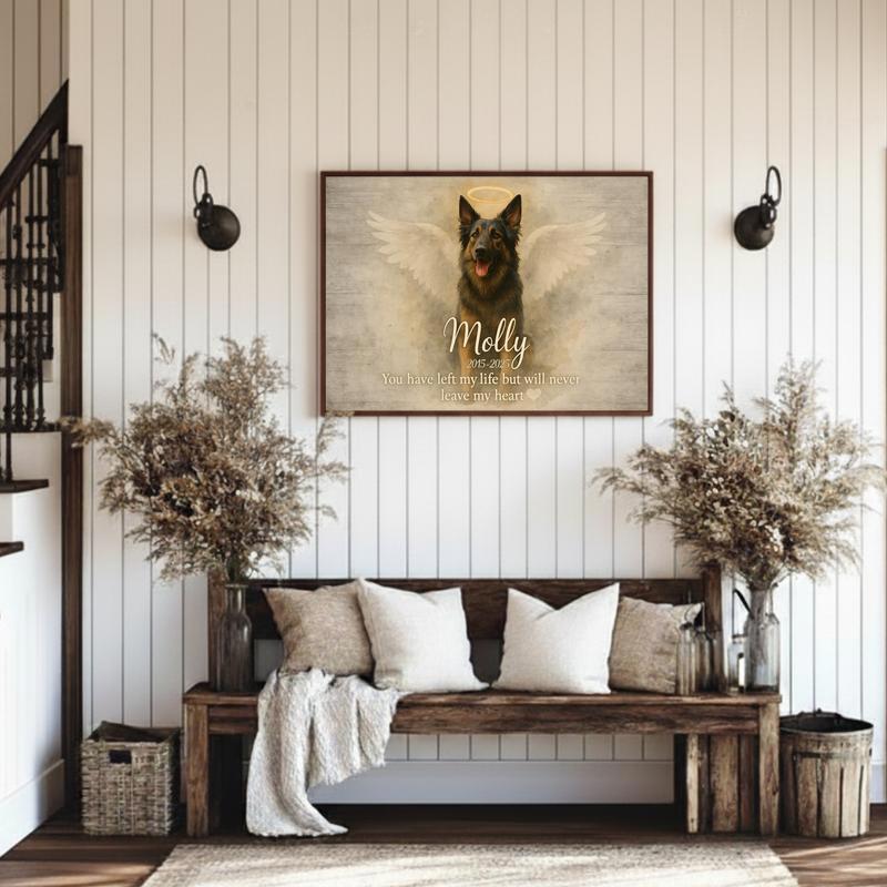 A Loving Tribute - Personalized Farmhouse Dog Loss Photo Canvas