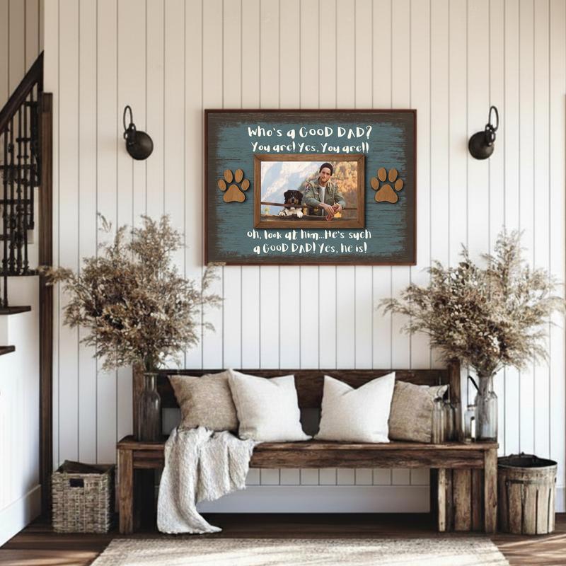 Best Dog Dad Ever - Funny Personalized Photo Keepsake Canvas