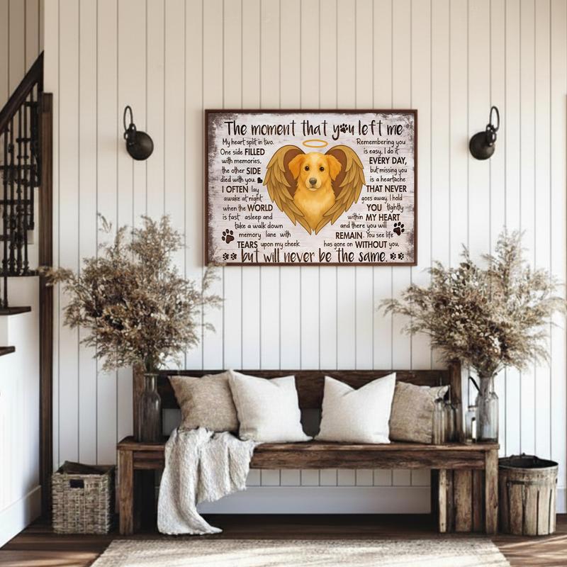 Cherish The Moment - A Rustic Farmhouse Dog Memorial Canvas