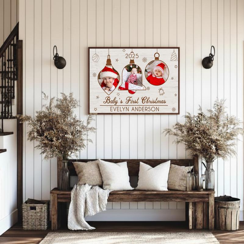Cherished Baby's First Christmas Personalized Canvas Keepsake