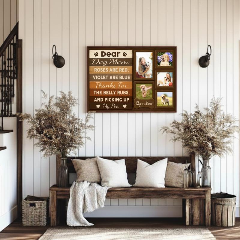 Dog Mom Photo Collage Canvas - Personalized Pet Lover Gift