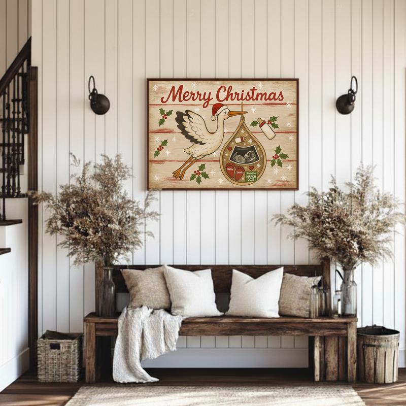 First Christmas Baby Announcement Ultrasound Keepsake Canvas