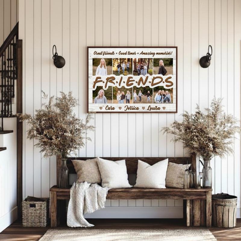 Friendship's Heartfelt Keepsake, Custom Photo Collage Canvas