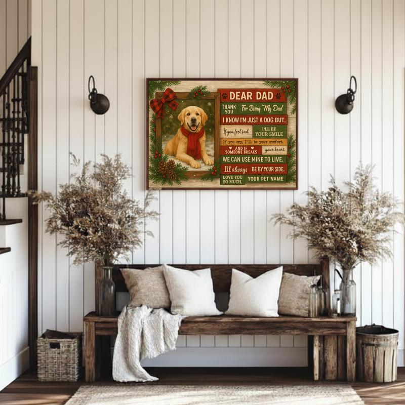 Heartfelt Custom Fall Dog Portrait Gift For Dog Dad Canvas