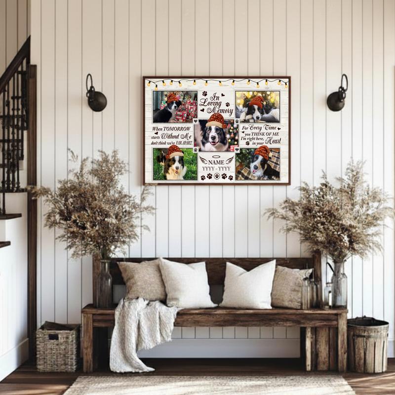 Heartfelt Pet Loss - Dog Memorial Personalized Canvas Keepsake