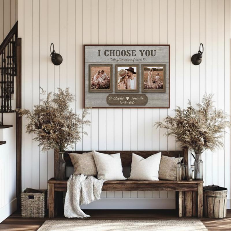 'I Choose You' Proposal Photo Collage Gift For Couples Canvas