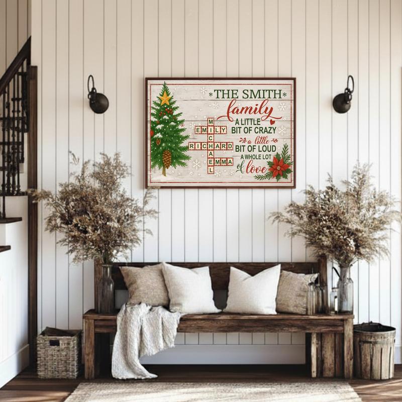 Meaningful Christmas Gift - Custom Family Name Crossword Canvas