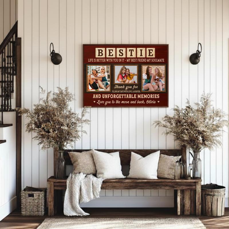 Personalized Best Friend Canvas - Unique Gift For Bestie Birthday