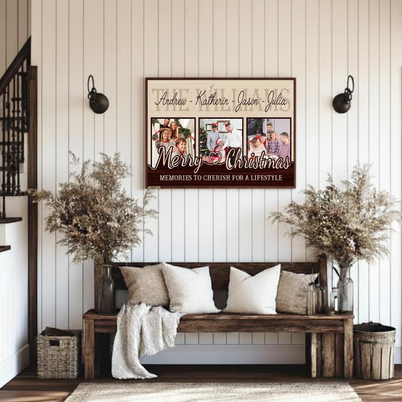 Personalized Photo Collage Canvas For Family Holiday Memories