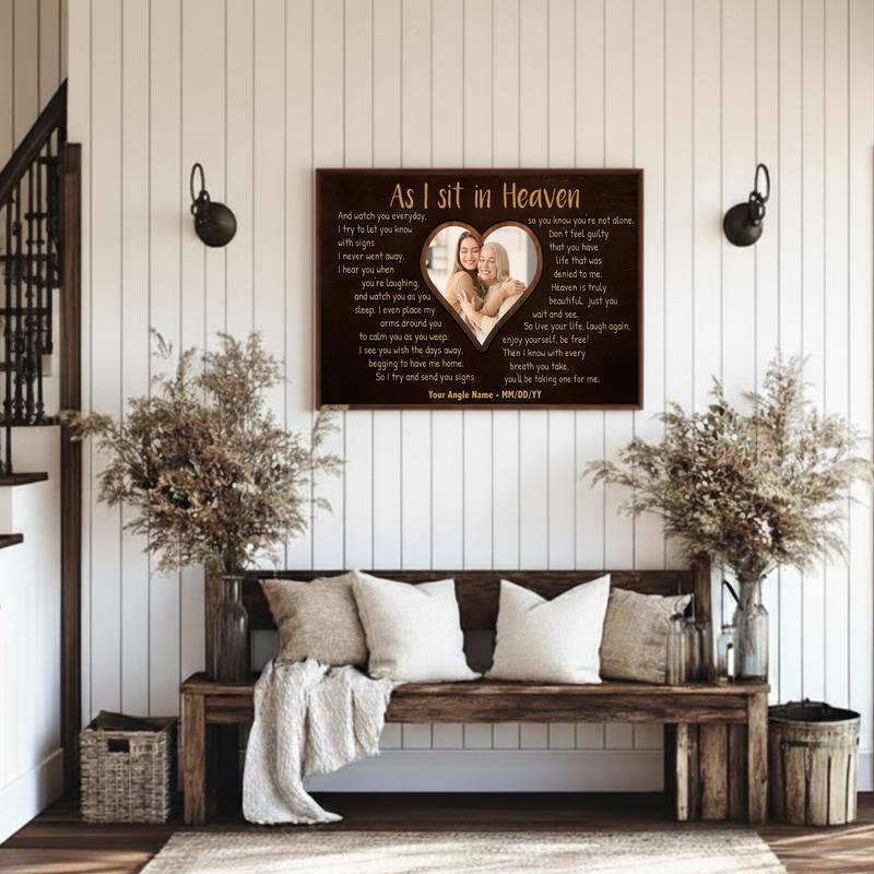 Personalized Poem Keepsake - "As I Sit In Heaven" Memorial Canvas