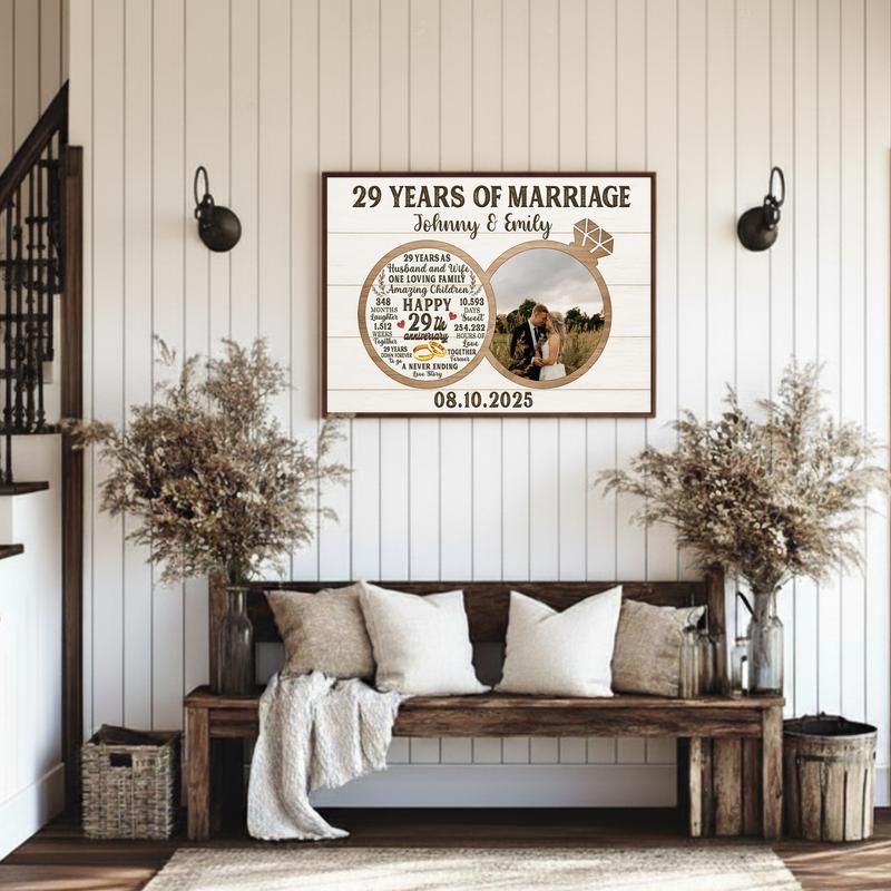 Personalized 29 Year Together Anniversary Photo Collage Canvas