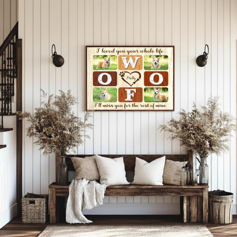 Pet Loss Healing - Farmhouse Dog Photo Collage Canvas