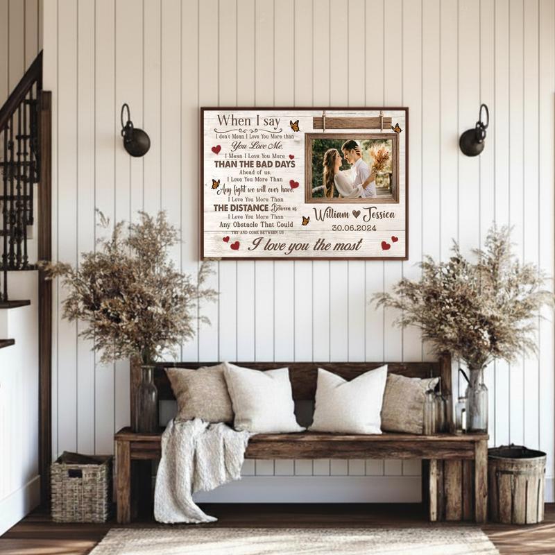 "When I Say I Love You More" Personalized Couple Canvas Print