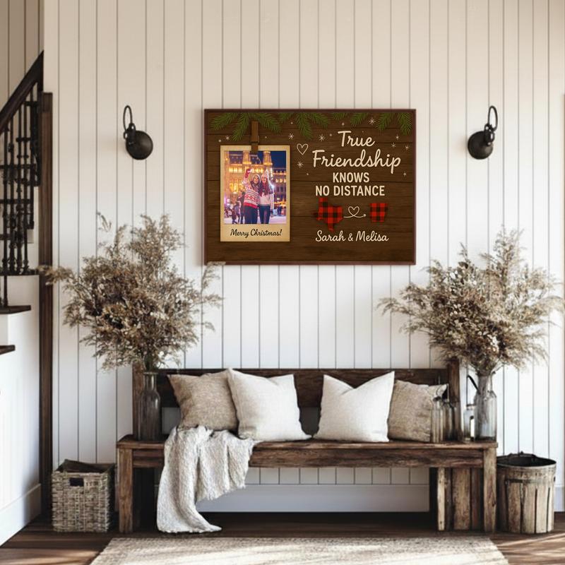 Your Friendship Across States - Buffalo Plaid Photo Canvas