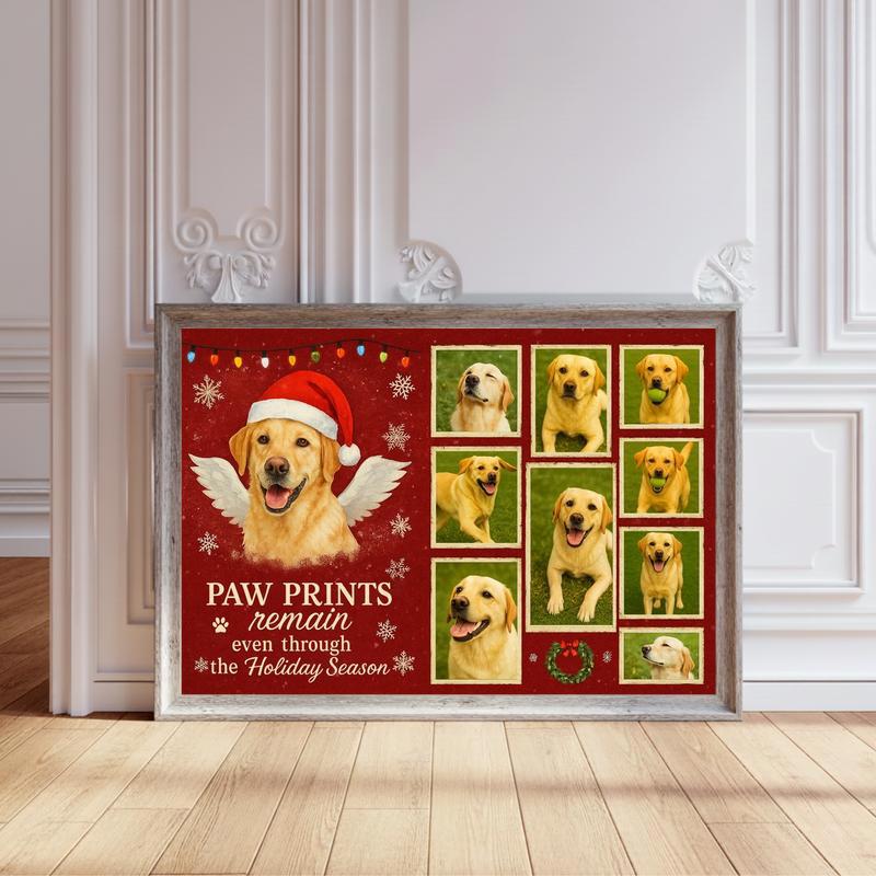 A Final Christmas Gift - Custom Dog Photo Memorial Canvas - Personalize Wall Art