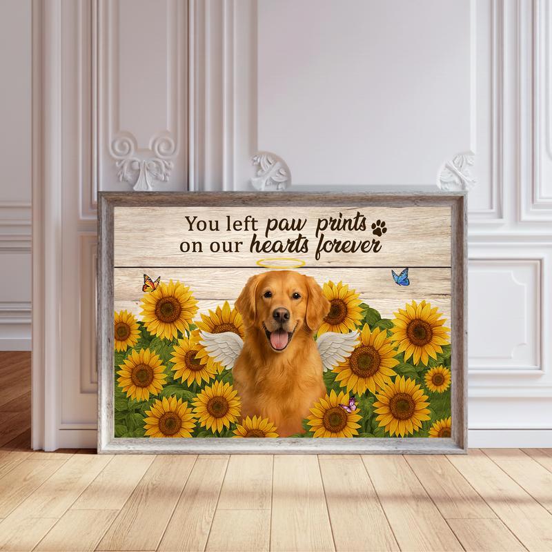 A Forever Loved Dog Portrait Sunflower Farmhouse Canvas - Personalize Wall Art