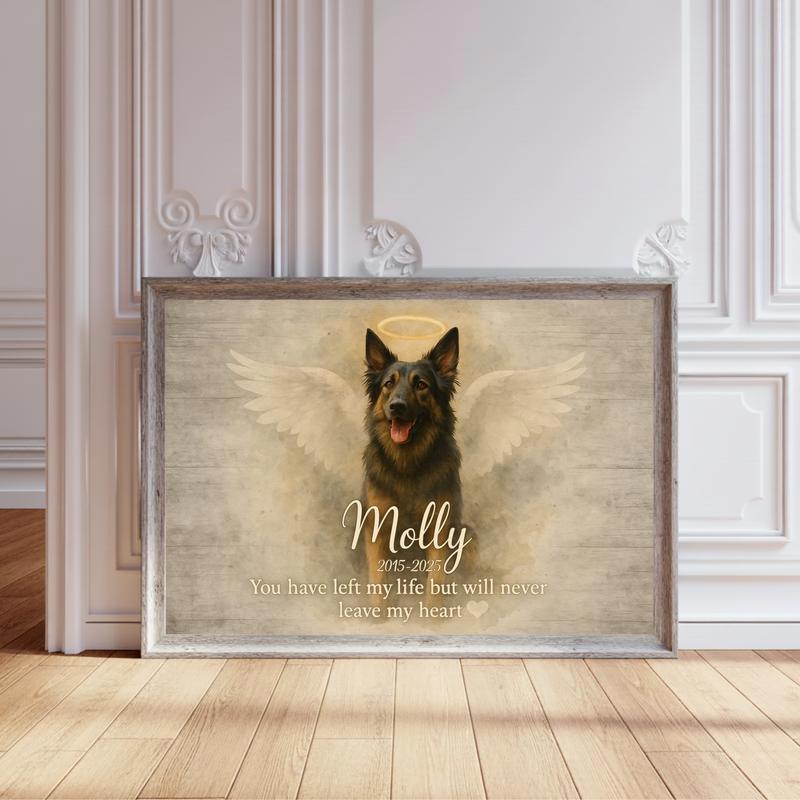 A Loving Tribute - Personalized Farmhouse Dog Loss Photo Canvas - Personalize Wall Art