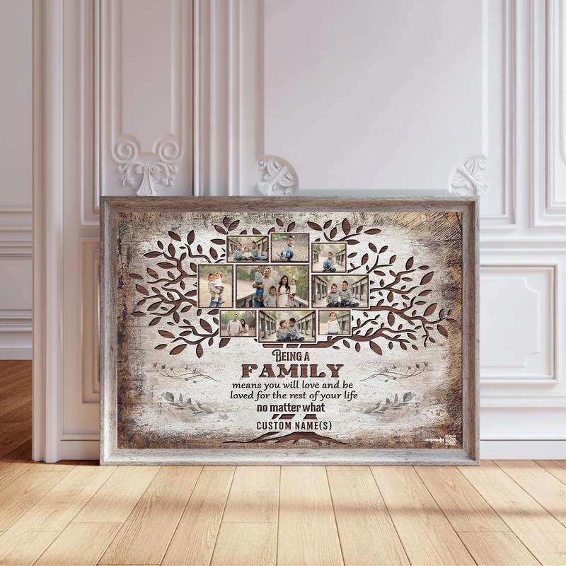 Cherish Family Moments Personalized Photo Wall Decor Canvas - Personalize Wall Art