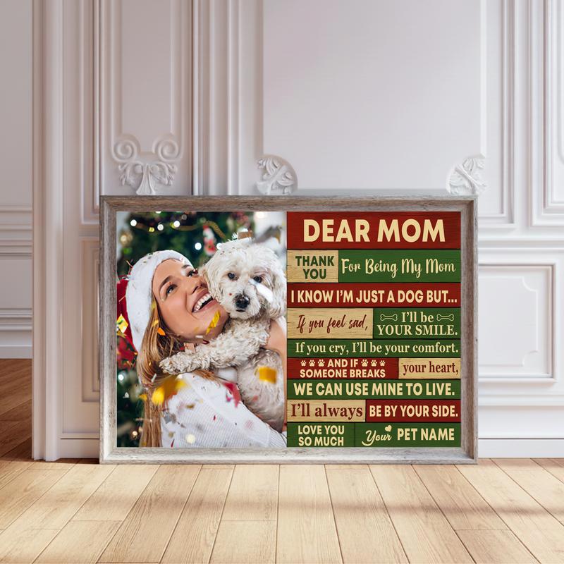 Cherished Bond - Dog Mom's Personalized Quote Christmas Canvas - Personalize Wall Art