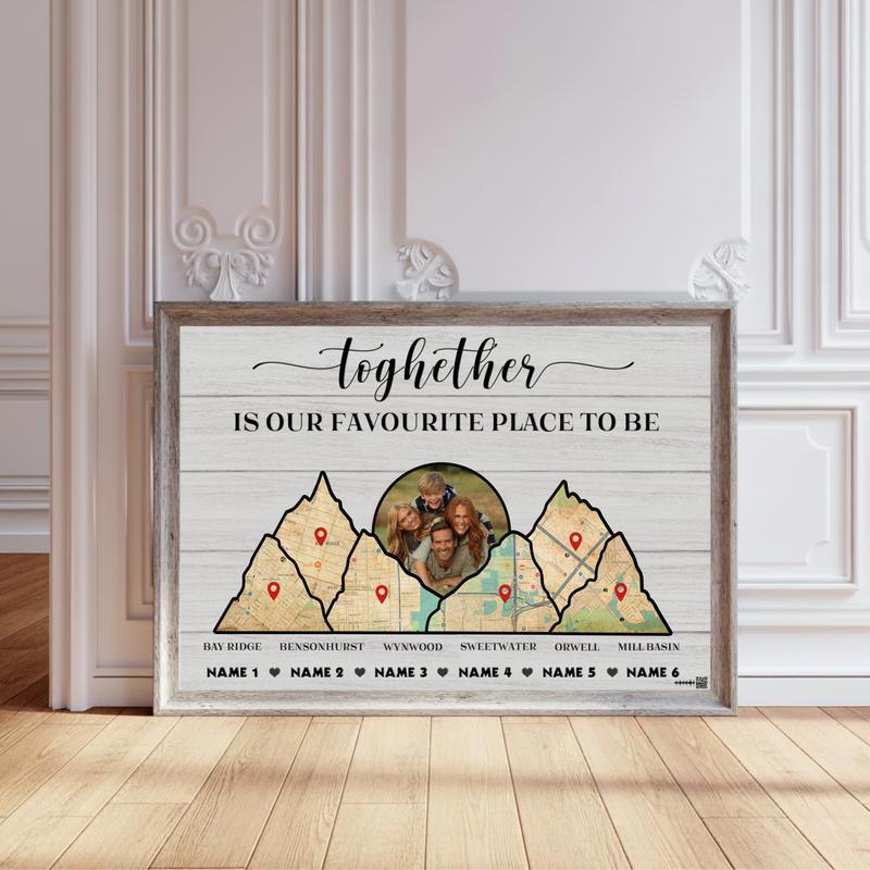 Memories on a Map Personalized Family Keepsake Canvas - Personalize Wall Art