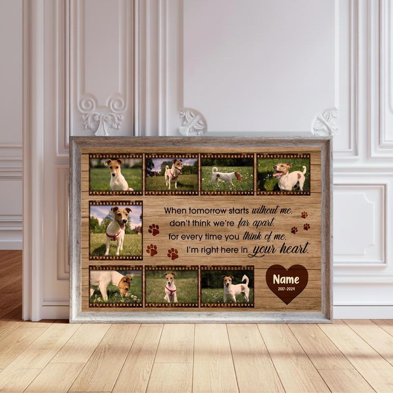 Custom Film Strip Keepsake - A Forever Dog Memorial Photo Canvas - Personalize Wall Art