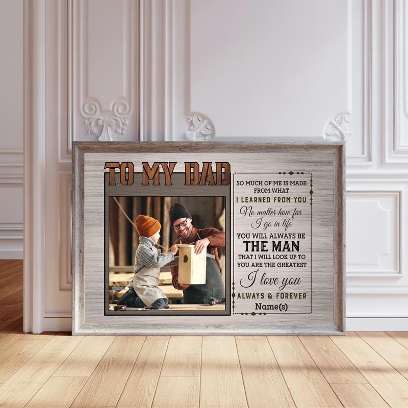 My Mechanic Dad's Shop Personalized Garage Photo Canvas - Personalize Wall Art
