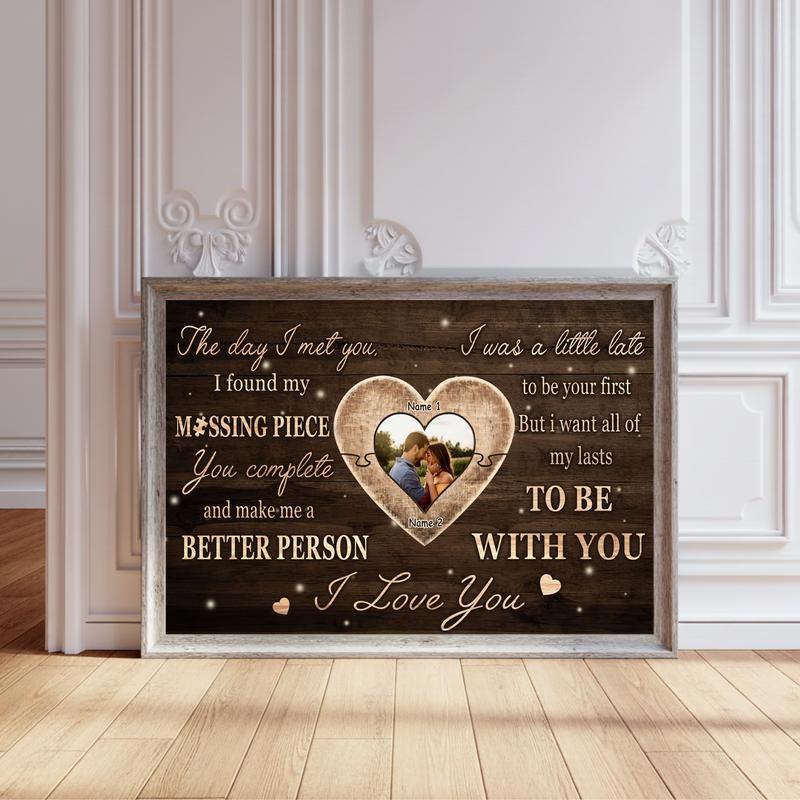 Custom Puzzle Piece Canvas For Couples - Anniversary Love Gift - Personalize Wall Art