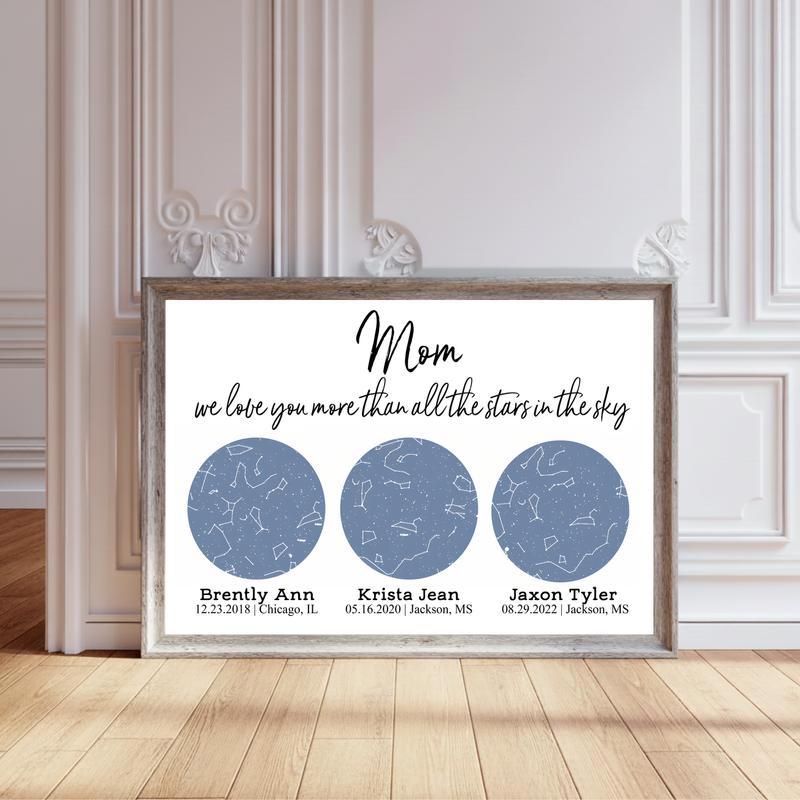 Rustic Star Map Art Mom's Infinite Love Canvas - Personalize Wall Art