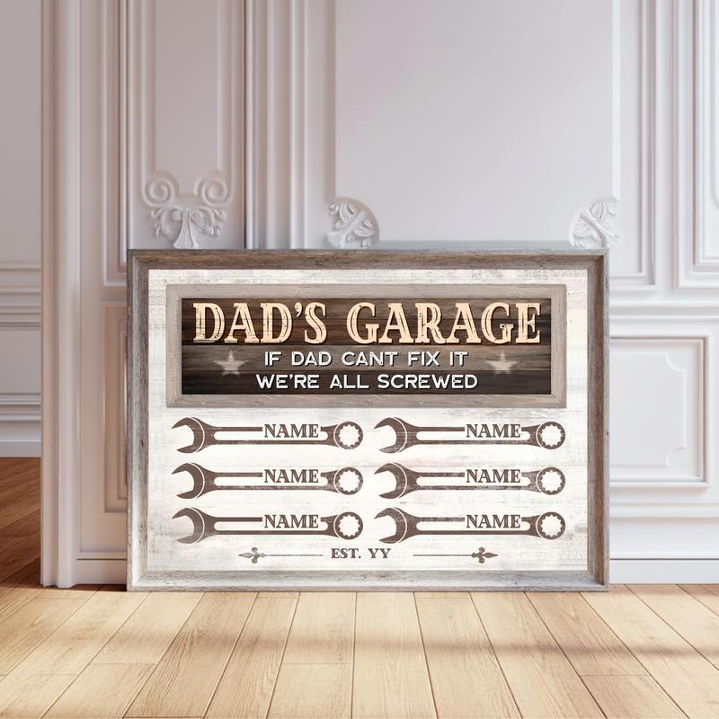 Hilarious Dad Canvas If He Can't Fix It We're Screwed - Personalize Wall Art