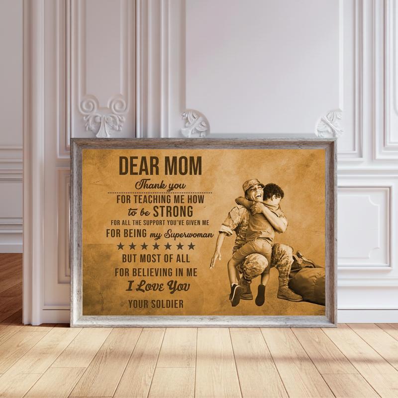 Veteran Mom's Custom Photo Wall Art Canvas - Personalize Wall Art