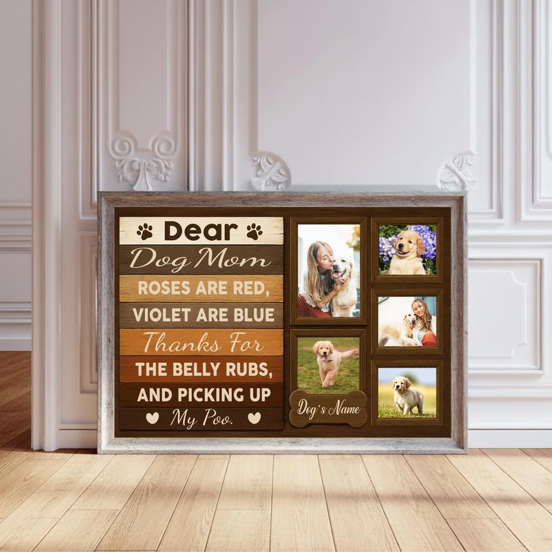 Dog Mom Photo Collage Canvas - Personalized Pet Lover Gift - Personalize Wall Art