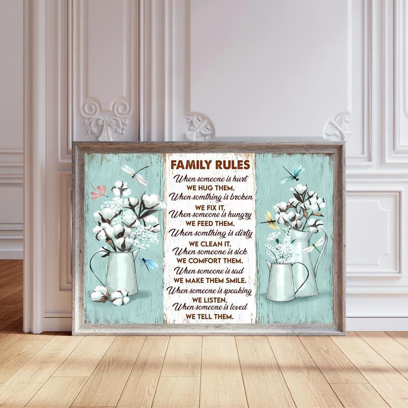 Principles & Dragonflies Inspirational Family Rules Wall Art - Personalize Wall Art