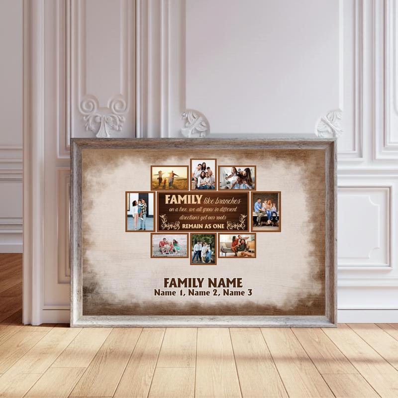 Branches of Love Personalized Family Tree Photo Canvas - Personalize Wall Art
