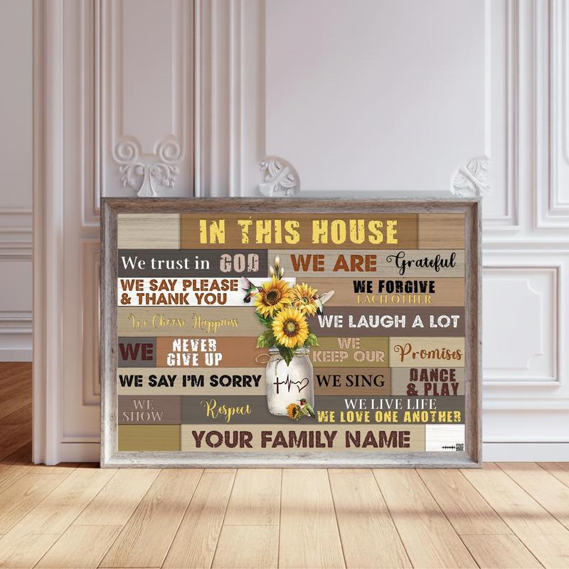 Faith Personalized Family Rule Canvas - Personalize Wall Art