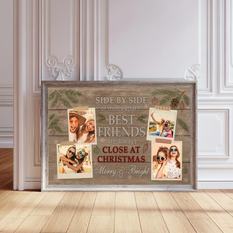 Farmhouse Style Personalized Best Friend Photo Gift Canvas - Personalize Wall Art