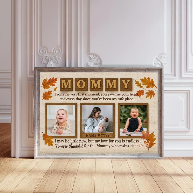 First Thanksgiving Keepsake Photo Collage For Mom Canvas - Personalize Wall Art