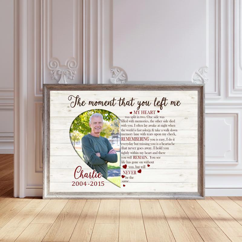 Forever In Our Hearts - Personalized Dad Remembrance Canvas - Personalize Wall Art