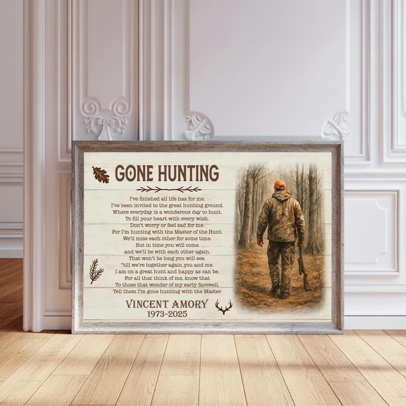 Forever In The Wild - Personalized Hunter Loss Keepsake Canvas - Personalize Wall Art