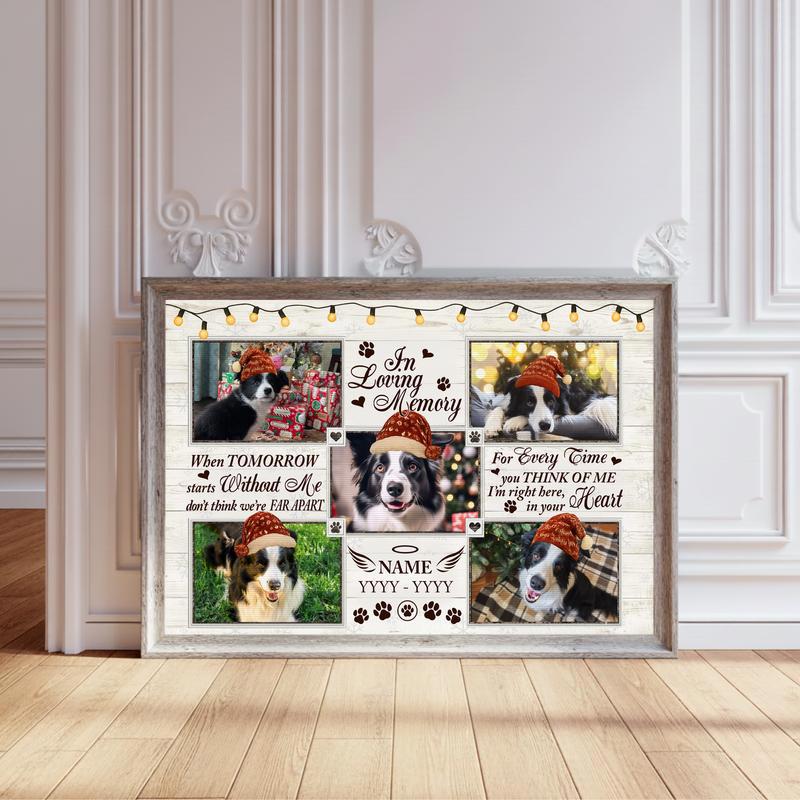 Heartfelt Pet Loss - Dog Memorial Personalized Canvas Keepsake - Personalize Wall Art