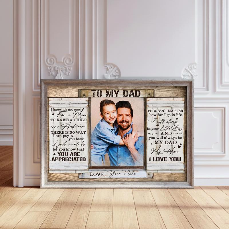 The Hero Dad Canvas A Son's Meaningful Tribute Gift - Personalize Wall Art