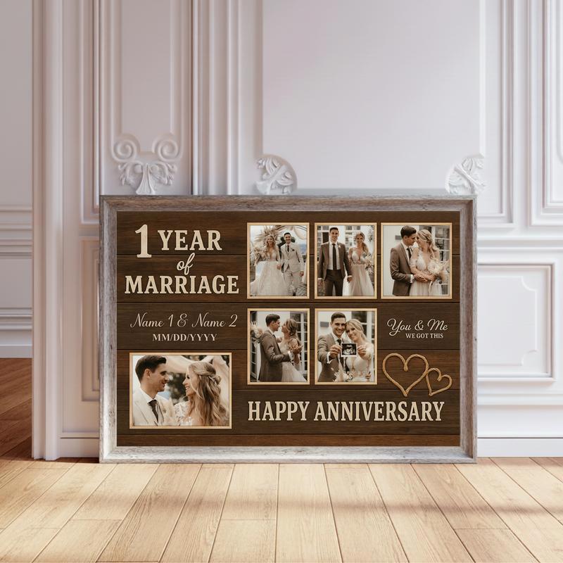 Milestone 1 Year Personalized Photo Collage Keepsake Canvas - Personalize Wall Art